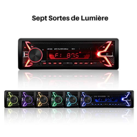 Autoradio Bluetooth Handsfree, 7 barev podsvícení FM stereo rádio 1 din auto rádio 4x60W auto rádio Podpora FM/USB/MP3/WMA/TF/AU